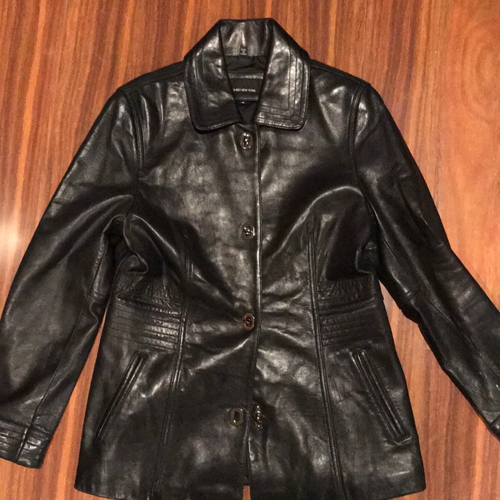 Jones of New York black soft real leather jacket